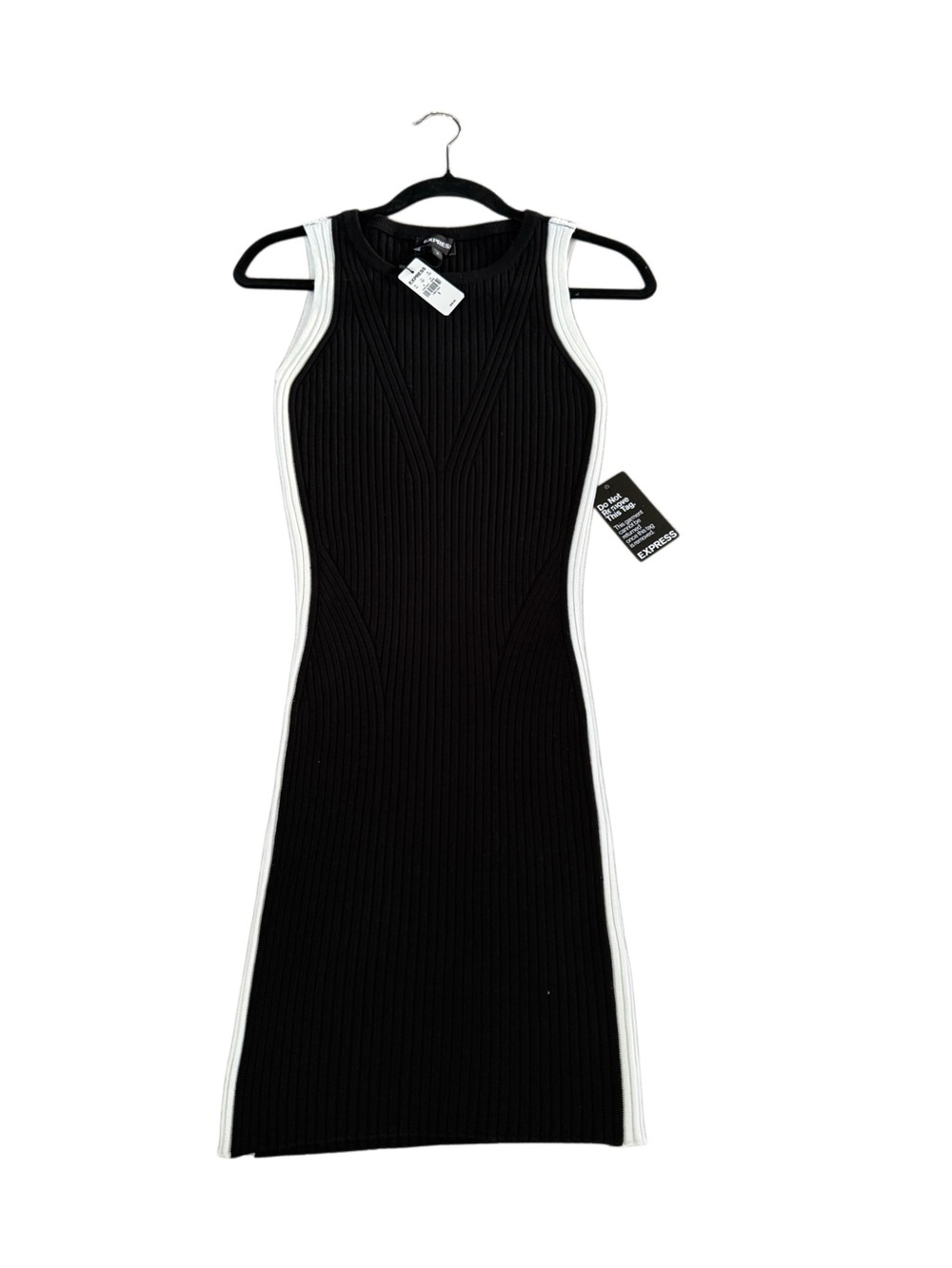 Express Womens Sleeveless Ribbed Crewneck Midi Dress Size S Bodycon Staple Basic